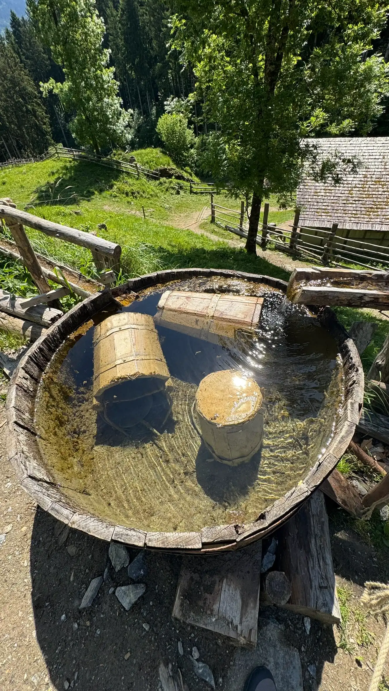 Water Transportation | Half Pipe Feeding Trough with Buckets