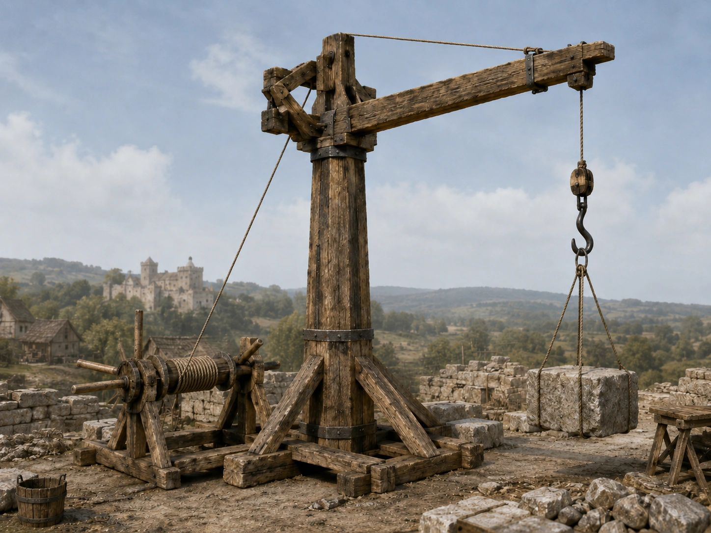 Generiertes Bild_ Medieval Baustelle bei Tageslicht