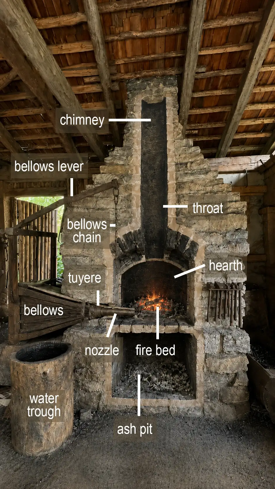 Medieval Forge_Vertical Section_Without Labels_Eng