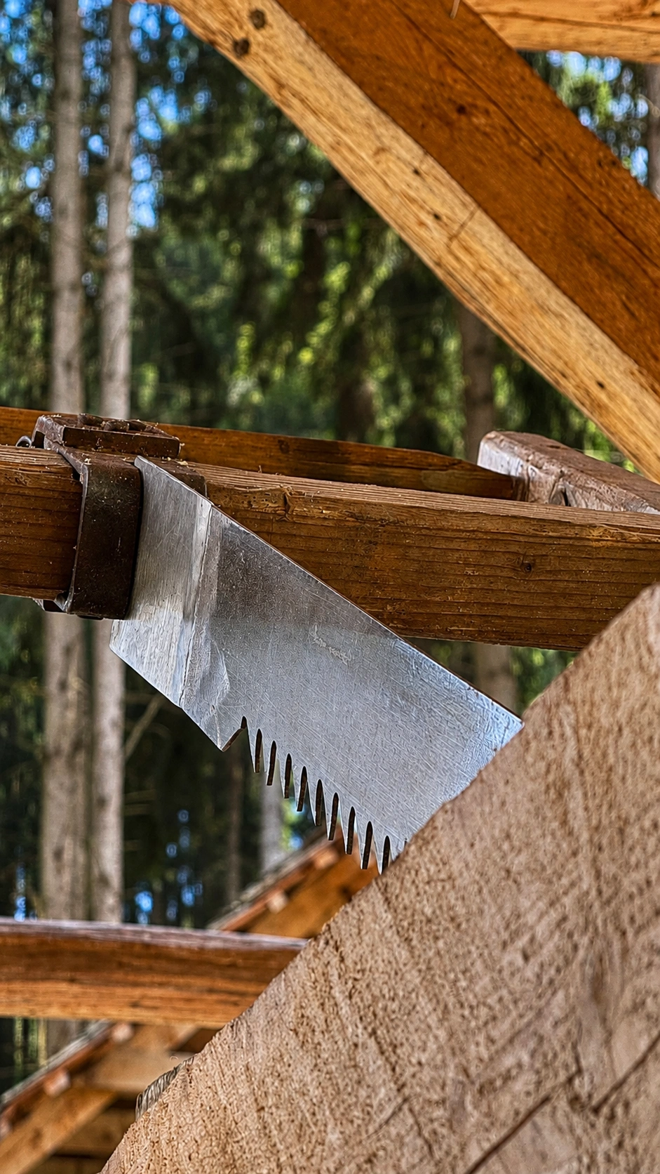 Large hand-forged teeth cut timber efficiently while maintaining control over the direction of the cut.
