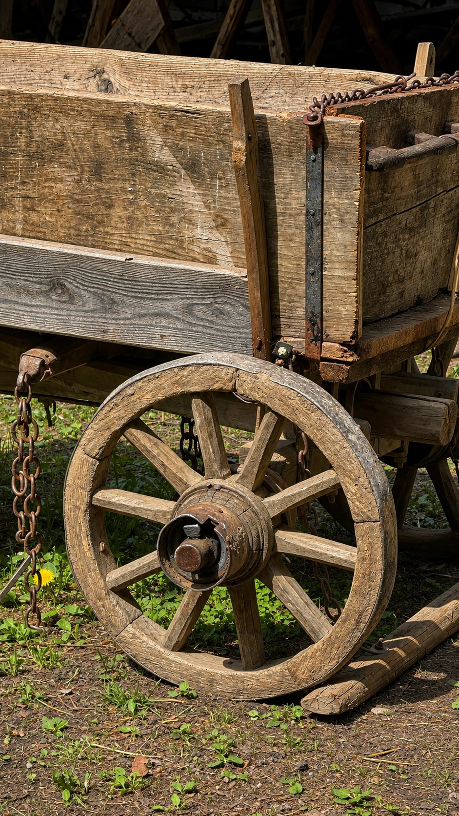 Traditioneller Holzwagen für den Transport schwerer Lasten über längere Strecken