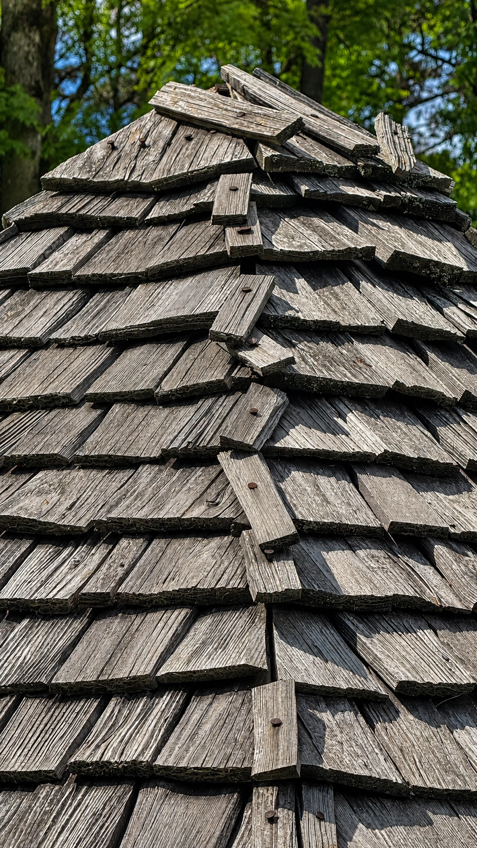 Additional ridge shingles secure the ridge.