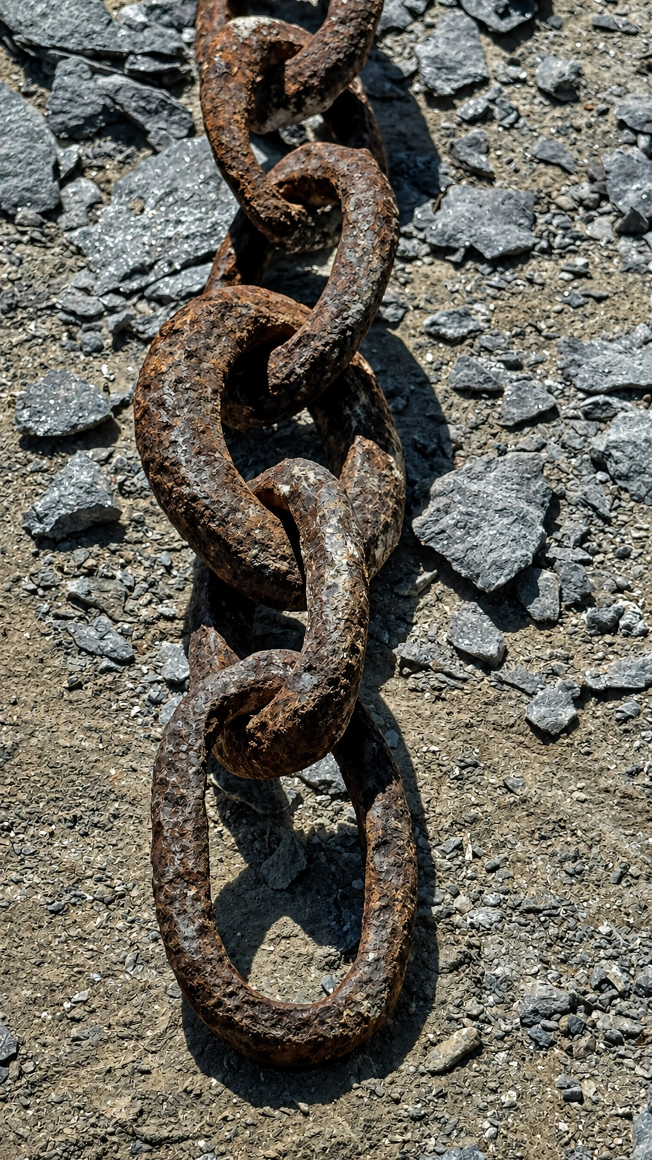 Detail of interlinked iron chain rings
