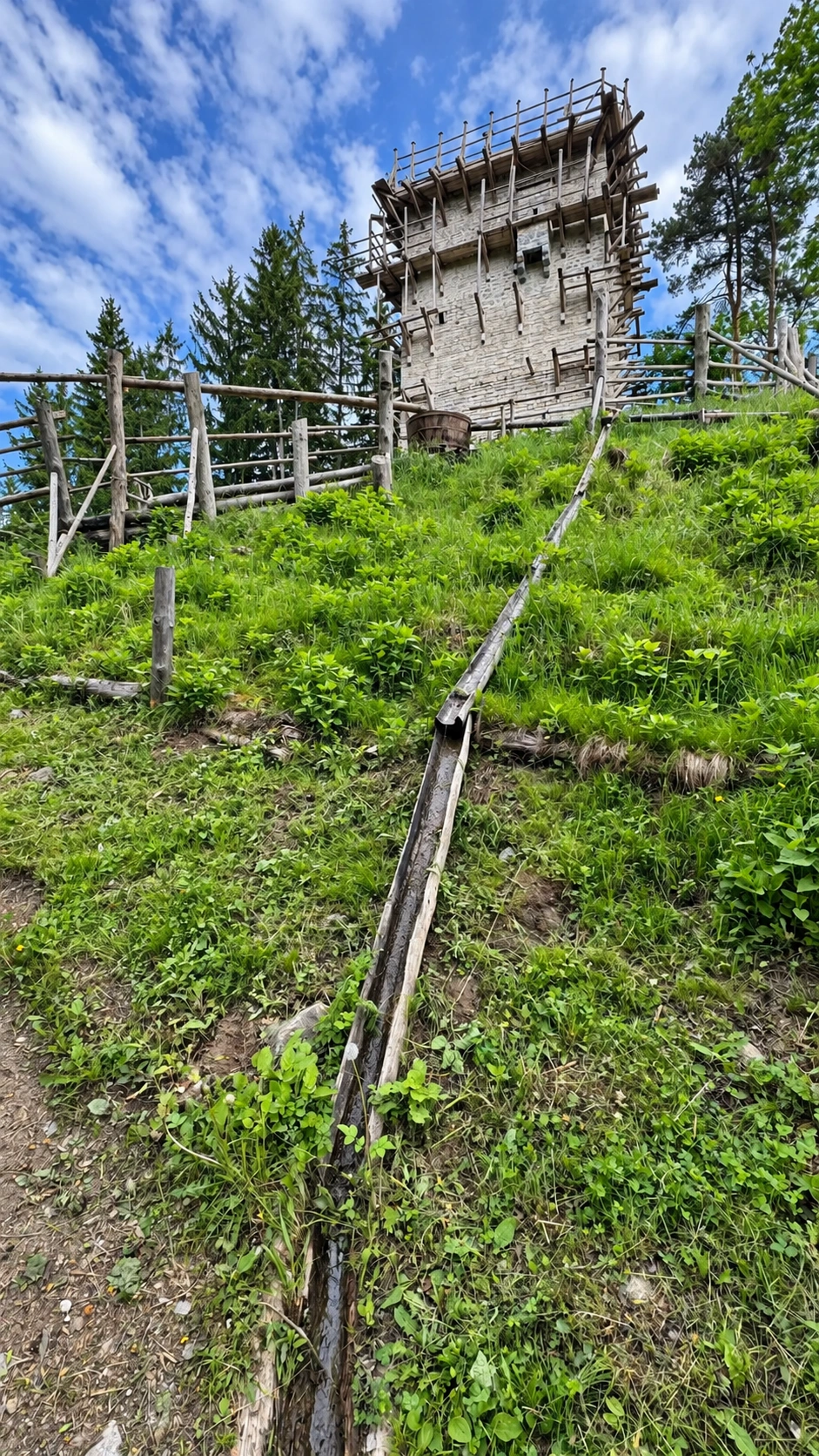 Water supply from a raised source