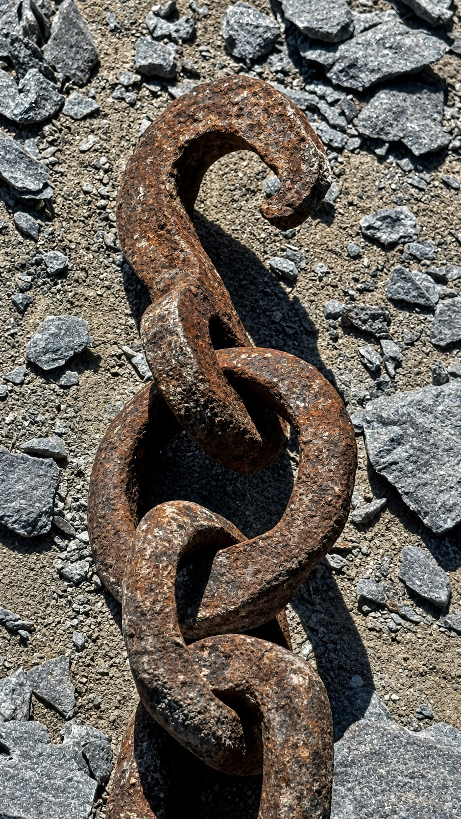 Heavy chain and hook resting on the ground